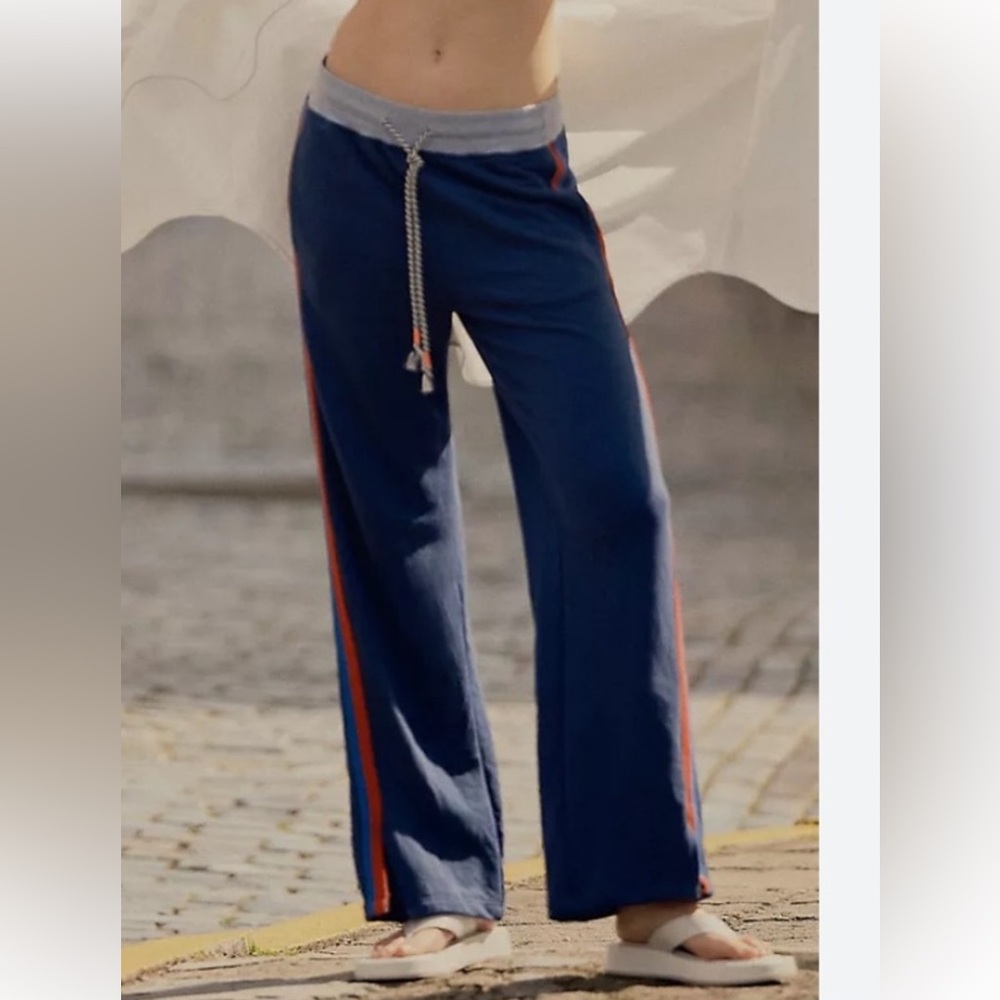 NWT Sundry Navy Women's Track Pants with Red Stripe small
